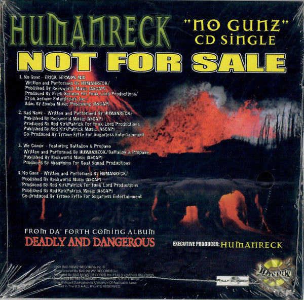 Humanreck : No Gunz (12", Single, Promo)