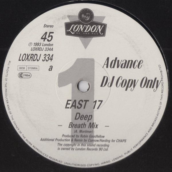 East 17 : Deep (12", Single, Promo)