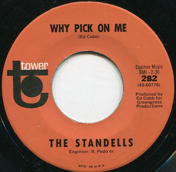The Standells : Why Pick On Me (7", Mono)
