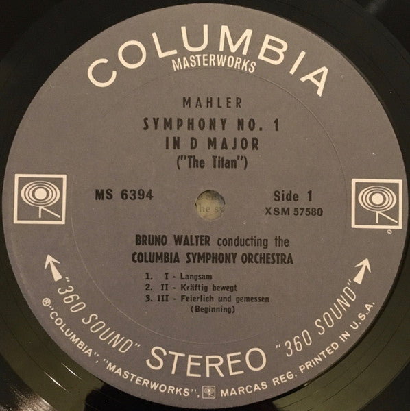 Gustav Mahler, Bruno Walter Conducts Columbia Symphony Orchestra : Symphony No. 1 In D "The Titan" (LP)