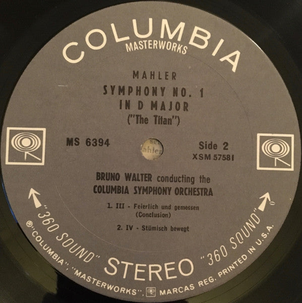 Gustav Mahler, Bruno Walter Conducts Columbia Symphony Orchestra : Symphony No. 1 In D "The Titan" (LP)