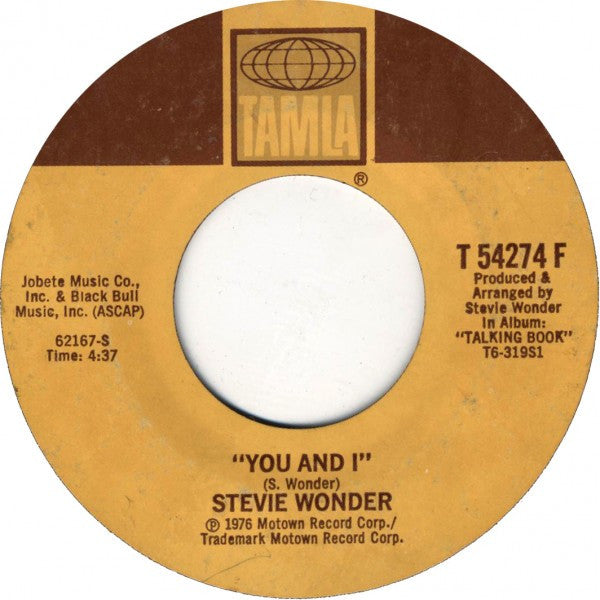 Stevie Wonder : I Wish / You And I (7", Single, Mon)