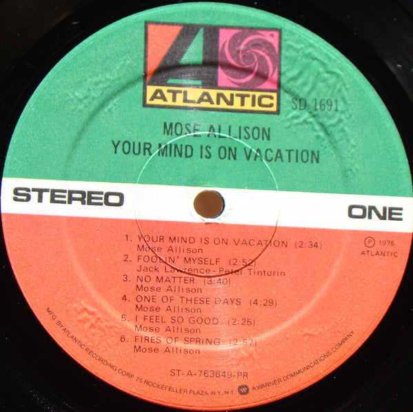 Mose Allison : Your Mind Is On Vacation (LP, Album, PR-)