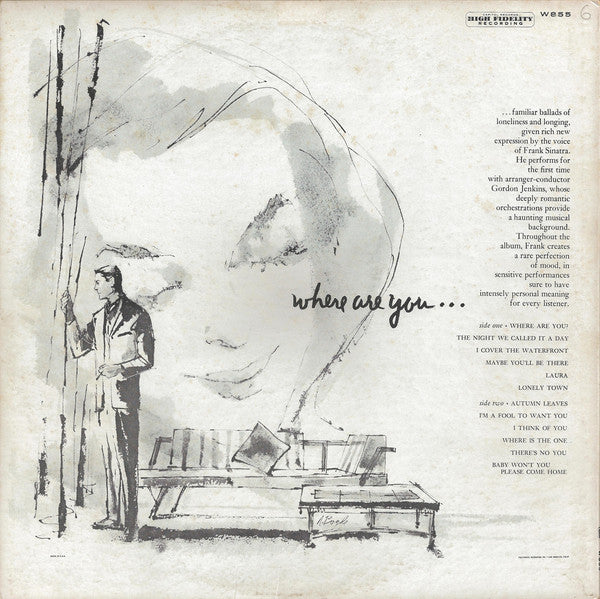 Frank Sinatra With Gordon Jenkins And His Orchestra : Where Are You? (LP, Album, Mono, M/Print, Scr)