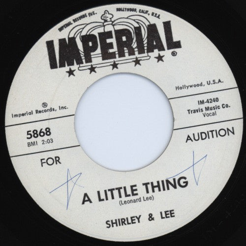 Shirley And Lee : Don't Stop Now / A Little Thing (7", Single, Promo)