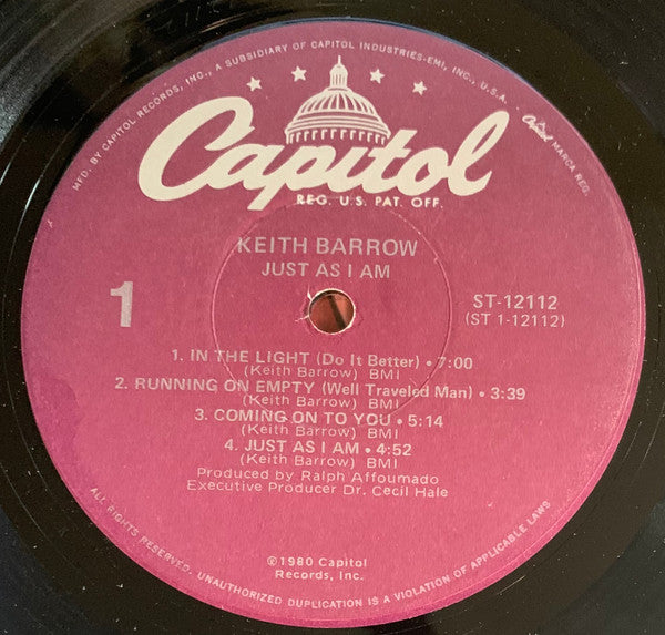 Keith Barrow : Just As I Am (LP, Album)