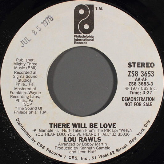 Lou Rawls : There Will Be Love (7", Promo)