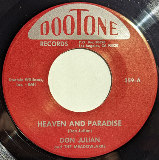 Don Julian And The Meadowlarks* : Heaven And Paradise (7", Single, RE)