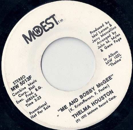 Thelma Houston : Me And Bobby McGee (7", Promo)