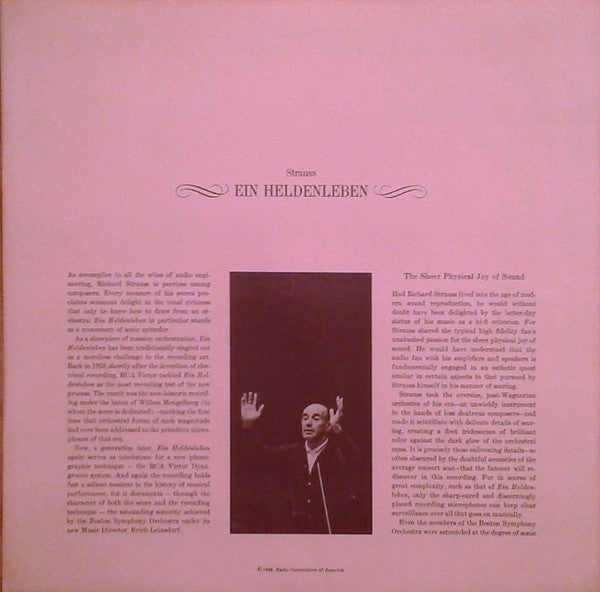 Strauss* / Boston Symphony Orchestra, Erich Leinsdorf : Ein Heldenleben (A Hero's Life) (LP)