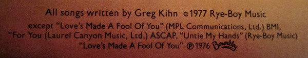 Greg Kihn : Greg Kihn Again (LP, Album)