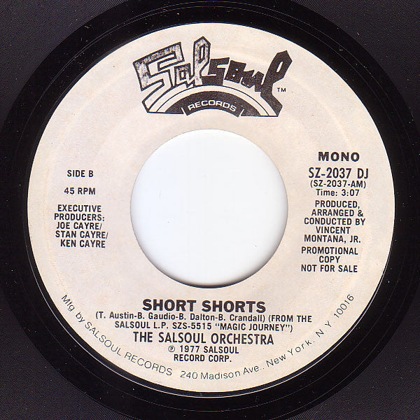 The Salsoul Orchestra : Short Shorts (7", Single, Mono, Promo)