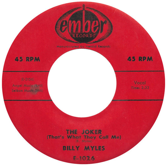 Billy Myles : The Joker (That's What They Call Me) / Honey Bee (7")