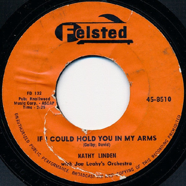 Kathy Linden : Billy / If I Could Hold You In My Arms (7", Single)