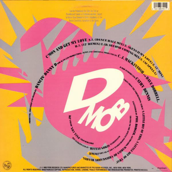 D Mob Introducing Cathy Dennis : C'mon And Get My Love (12", Promo)