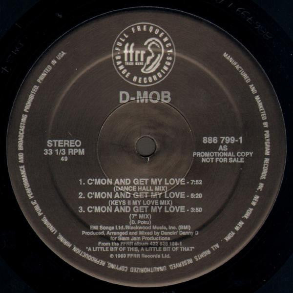 D Mob Introducing Cathy Dennis : C'mon And Get My Love (12", Promo)