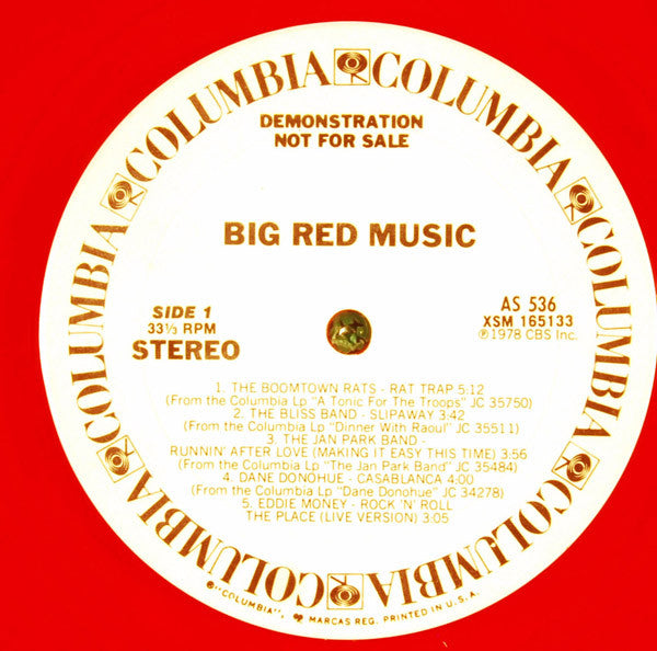 Various : Big Red Music (LP, Comp, Promo, Red)