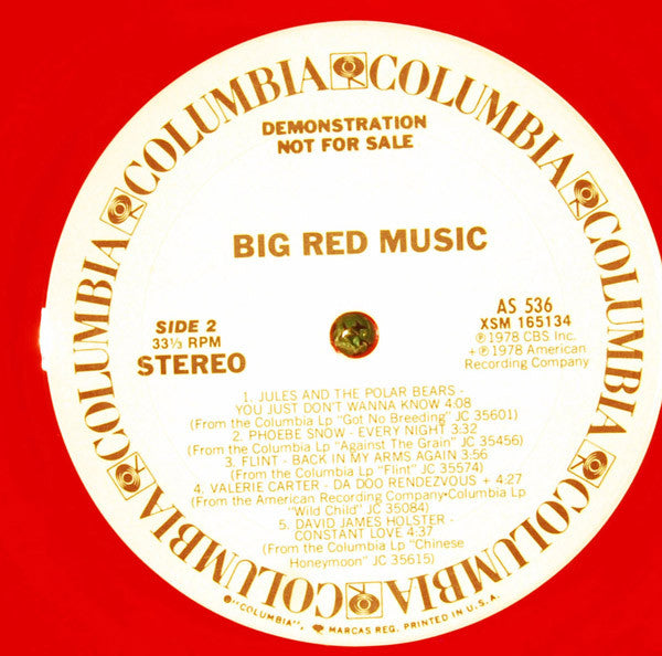 Various : Big Red Music (LP, Comp, Promo, Red)