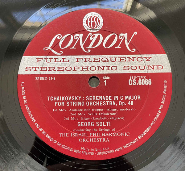 Tchaikovsky* & Mozart* - Georg Solti, The Israel Philharmonic Orchestra* : Eine Kleine Nachtmusik · Serenade For Strings (LP)