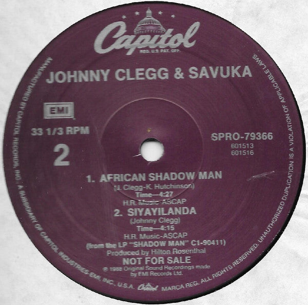 Johnny Clegg & Savuka : Take My Heart Away (12", Promo)