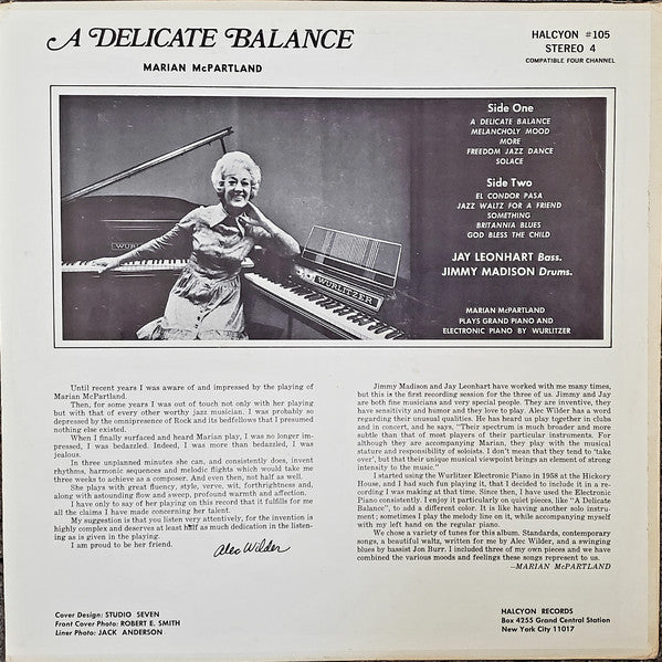 Marian McPartland : A Delicate Balance (LP, Album)