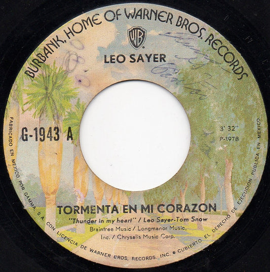 Leo Sayer : Tormenta En Mi Corazon = Thunder In My Heart (7")