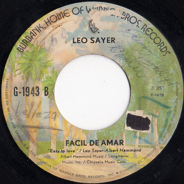 Leo Sayer : Tormenta En Mi Corazon = Thunder In My Heart (7")