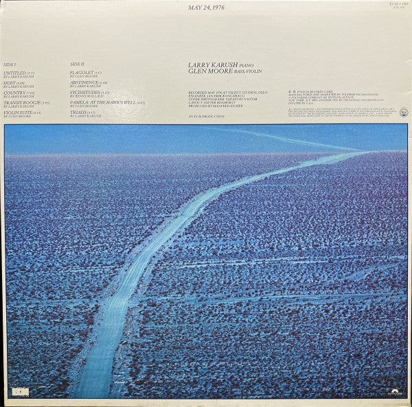 Larry Karush / Glen Moore : May 24, 1976 (LP, Album)
