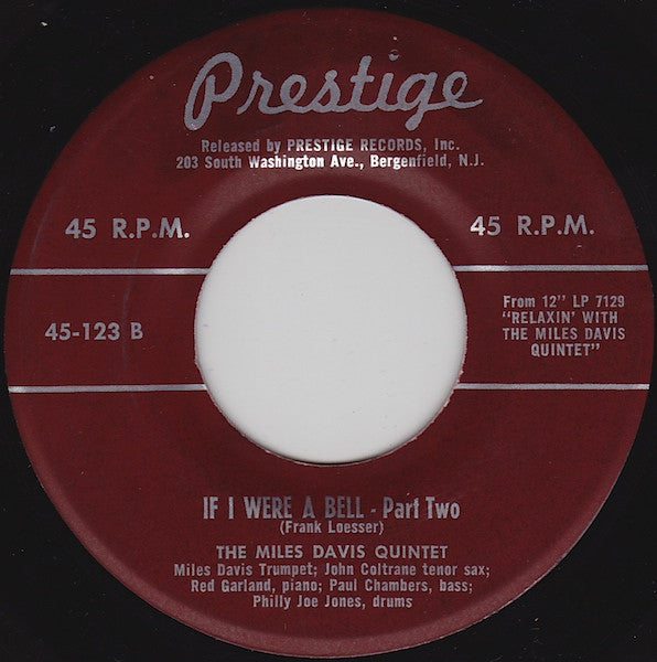 The Miles Davis Quintet : If I Were A Bell (7")