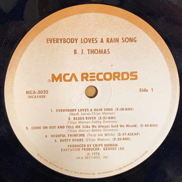 B.J. Thomas : Everybody Loves A Rain Song (LP, Album)