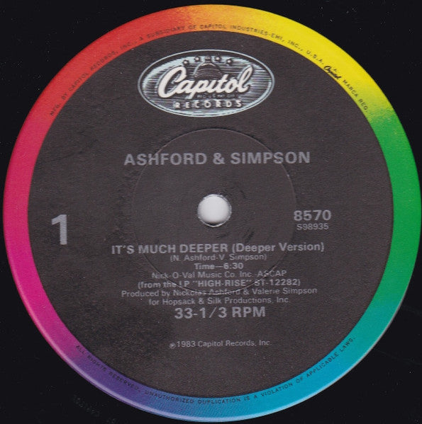 Ashford And Simpson* : It's Much Deeper (12", Single)