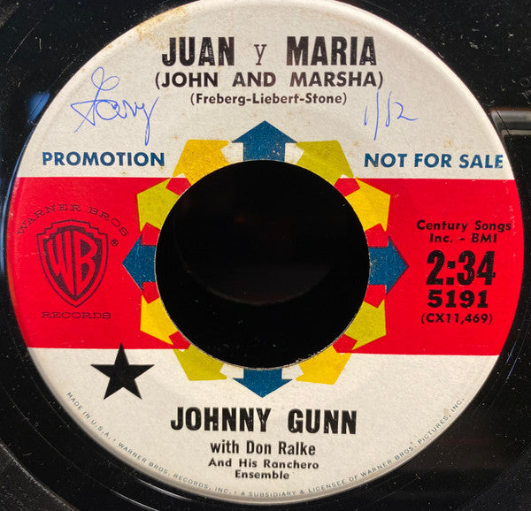 Johnny Gunn, Don Ralke Orchestra : Juan Y Maria (John And Marsha) / It Only Laughs When I Hurt (7", Single, Promo)