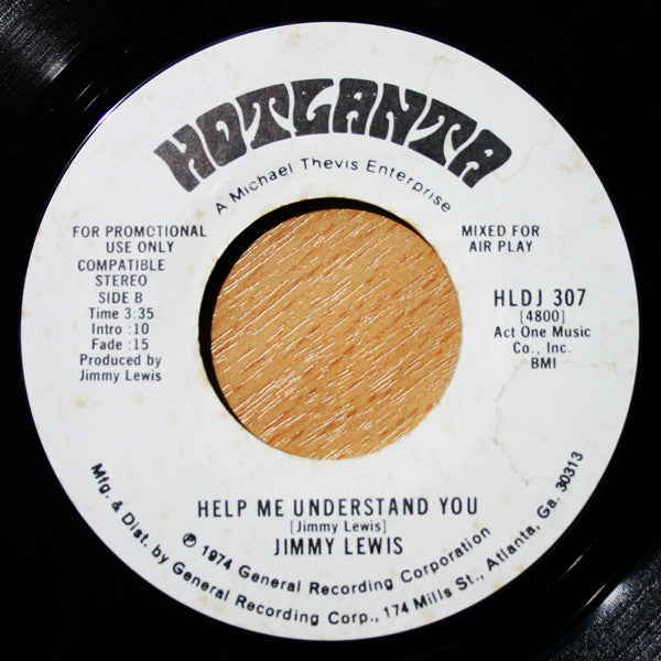 Jimmy Lewis : Help Me Understand You (7", Mono, Promo)