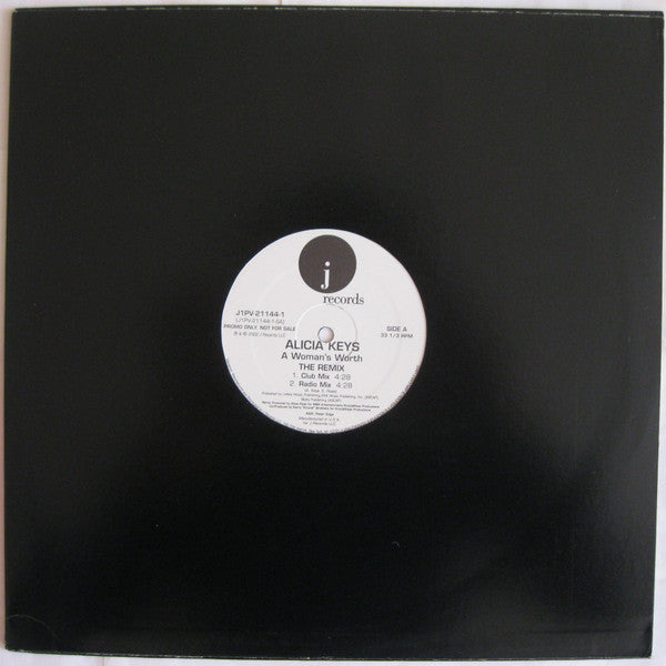 Alicia Keys : A Woman's Worth (The Remix) (12", Promo)