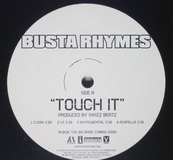 Busta Rhymes : Touch It (12", Promo)