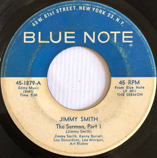 Jimmy Smith : The Sermon (7", Single)