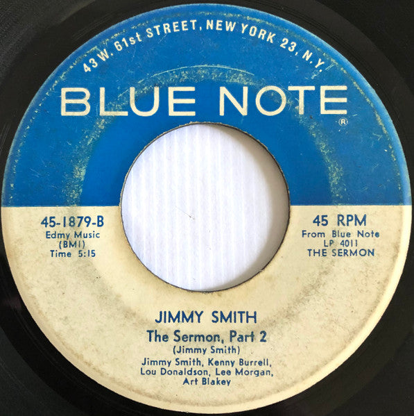 Jimmy Smith : The Sermon (7", Single)