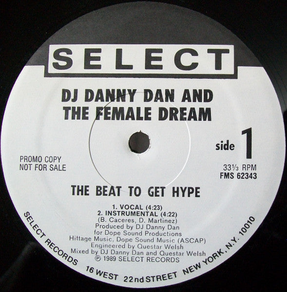 DJ Danny Dan And The Female Dream : The Beat To Get Hype (12", Single, Promo)