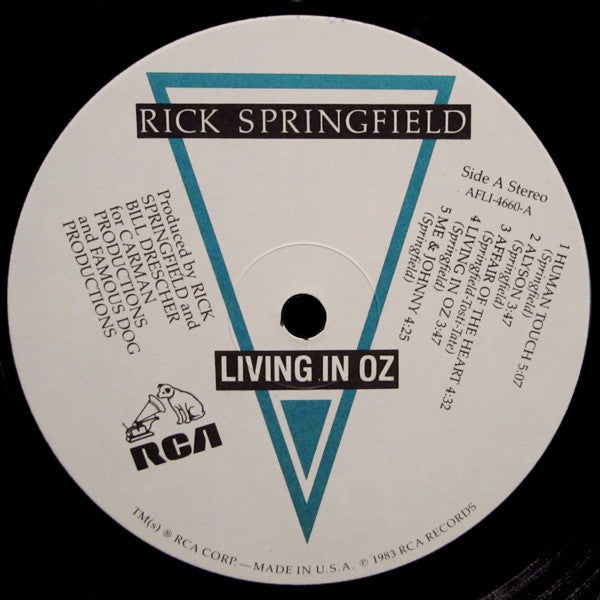 Rick Springfield : Living In Oz (LP, Album, Ind)