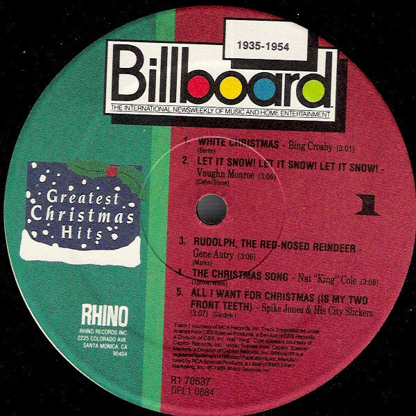 Various : Greatest Christmas Hits Billboard 1935-1954 (LP, Comp)