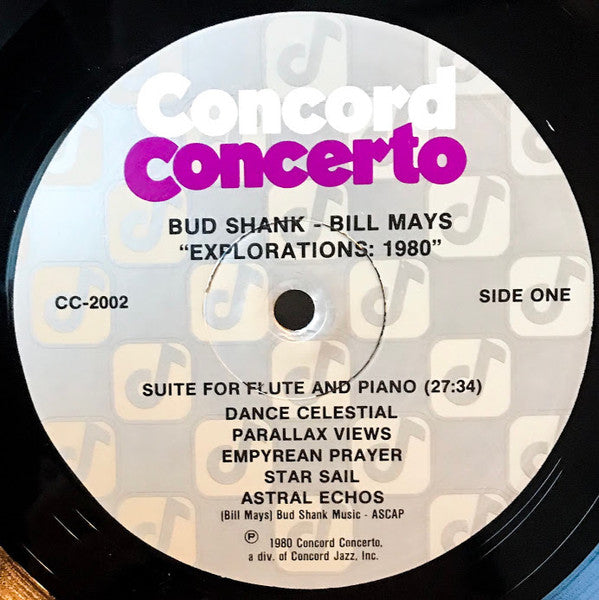 Bud Shank - Bill Mays : Explorations: 1980 (LP, Album)