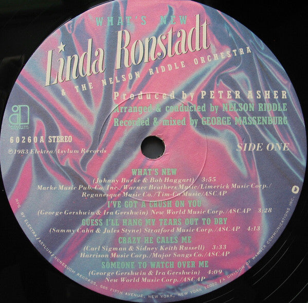 Linda Ronstadt & The Nelson Riddle Orchestra* : What's New (LP, Album, All)