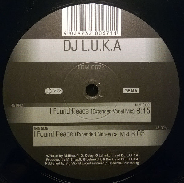 DJ Luka : I Found Peace (12")