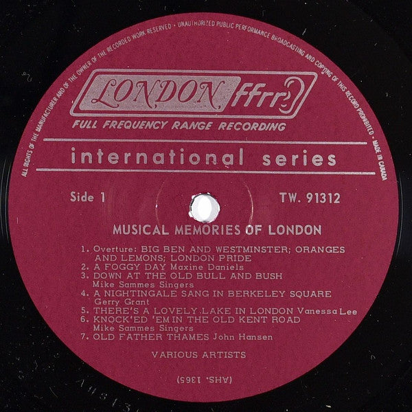 Various : Musical Memories Of London (LP, Mono)