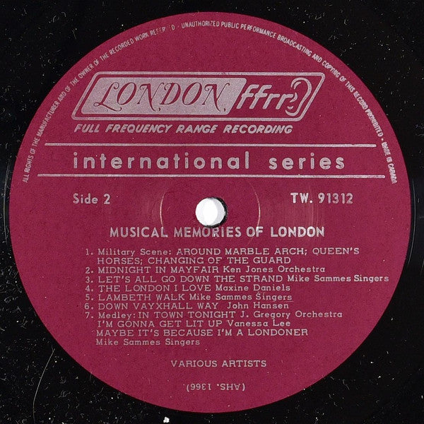 Various : Musical Memories Of London (LP, Mono)