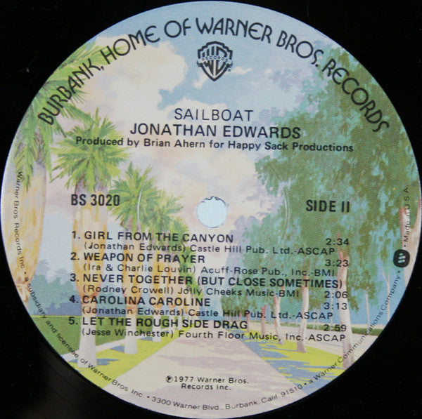 Jonathan Edwards (2) : Sailboat (LP, Album, Win)