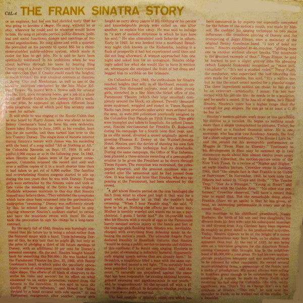 Frank Sinatra : The Frank Sinatra Story (2xLP, Comp)