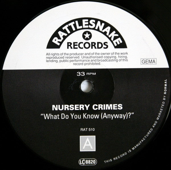 Nursery Crimes : What Do You Know (Anyway)? (LP, Album)