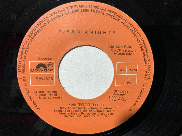 Jean Knight : Mi Toot Toot = My Toot Toot (7", Single, Mono, Promo)