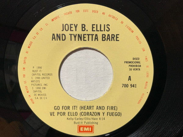 Joey B. Ellis And Tynetta Hare : Go For It! (Heart And Fire) = Ve Por Ello (Corazon Y Fuego) (7", Single, Promo)